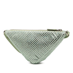Prada Satin Crystal Embellished Triangle Pouch