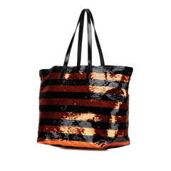 Prada Satin Sequin Stripes Tote