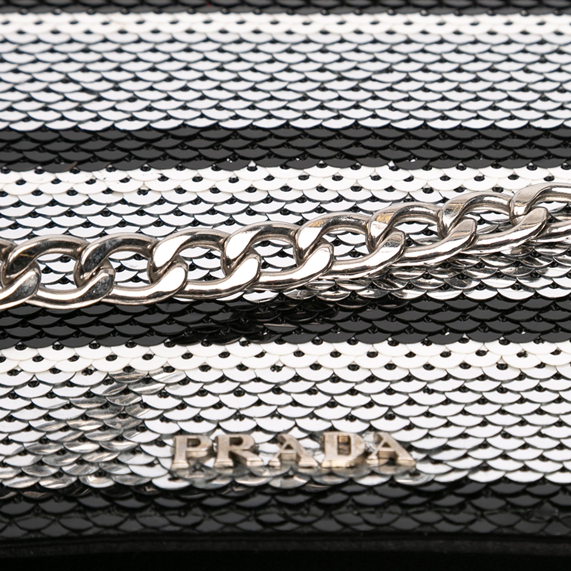 Prada Sequin Embellished Baia Chain Flap