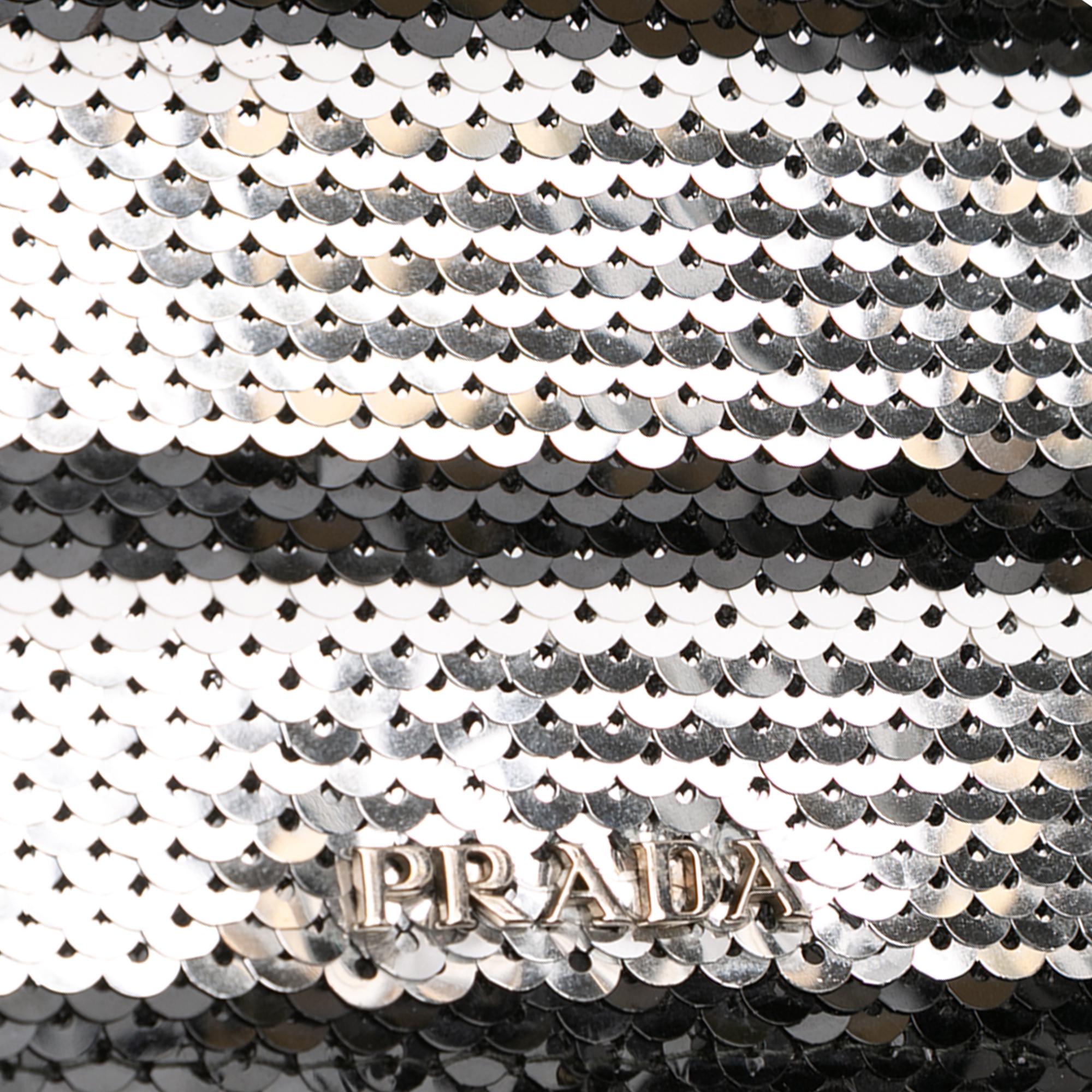 Prada Sequin Embellished Baia Chain Flap
