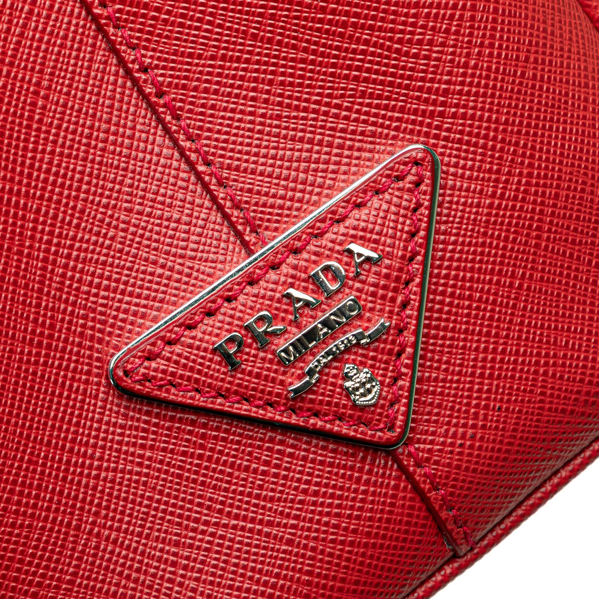 Prada Small Bicolor Saffiano Galleria Double Zip Satchel