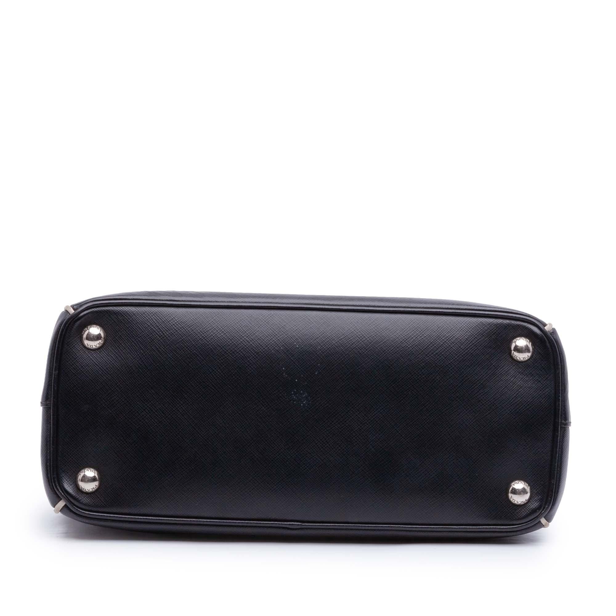 Prada Small Bicolor Saffiano Lux Galleria Double Zip Satchel