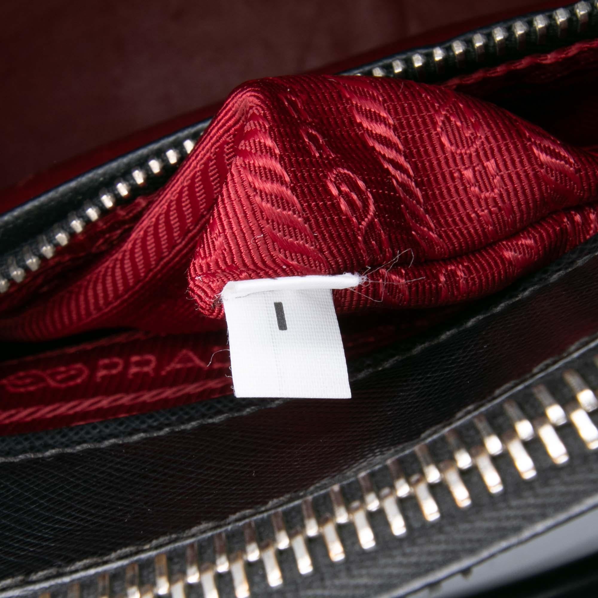 Prada Small Bicolor Saffiano Lux Galleria Double Zip Satchel
