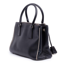Prada Small Bicolor Saffiano Lux Galleria Double Zip Satchel