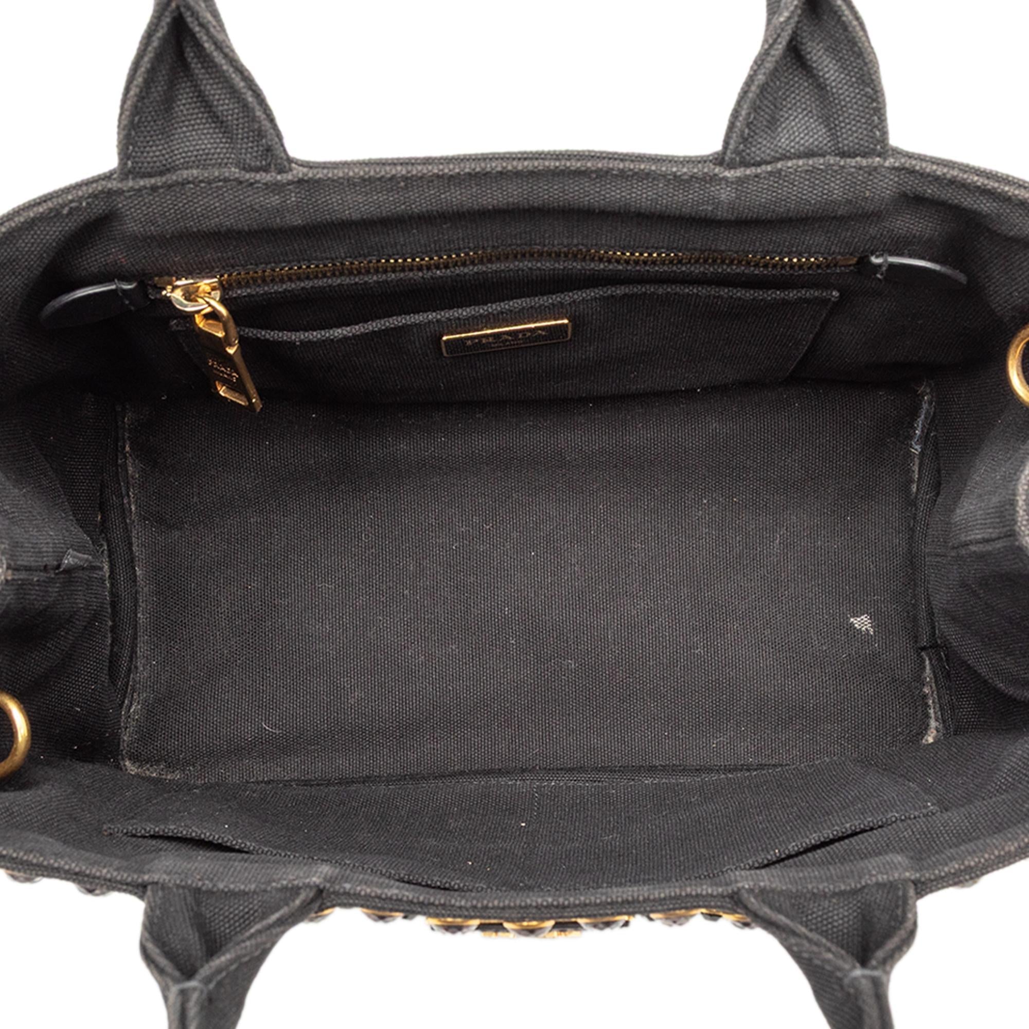 Prada Small Canvas Canapa Bijoux Satchel