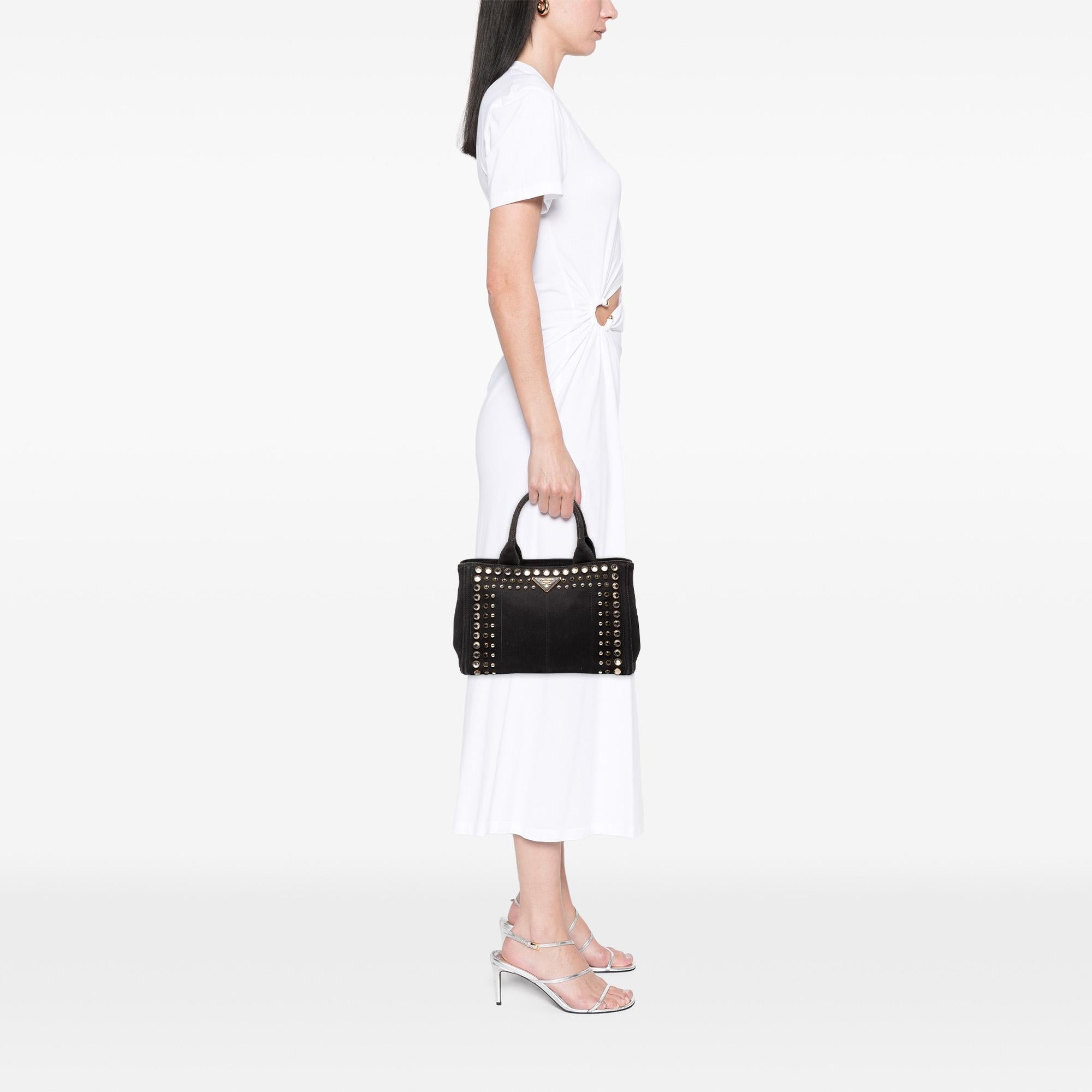 Prada Small Canvas Canapa Bijoux Satchel