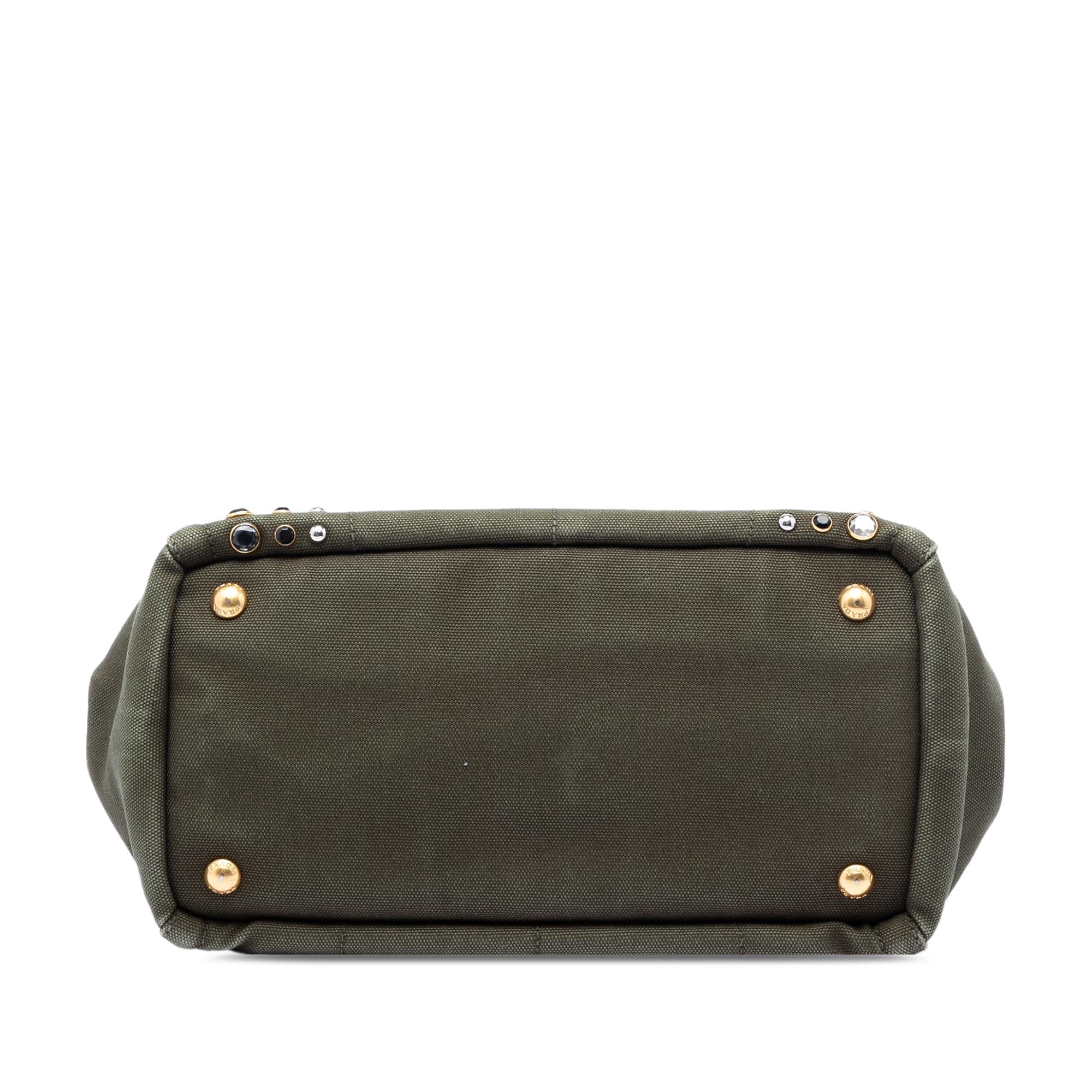 Prada Small Canvas Canapa Bijoux Satchel