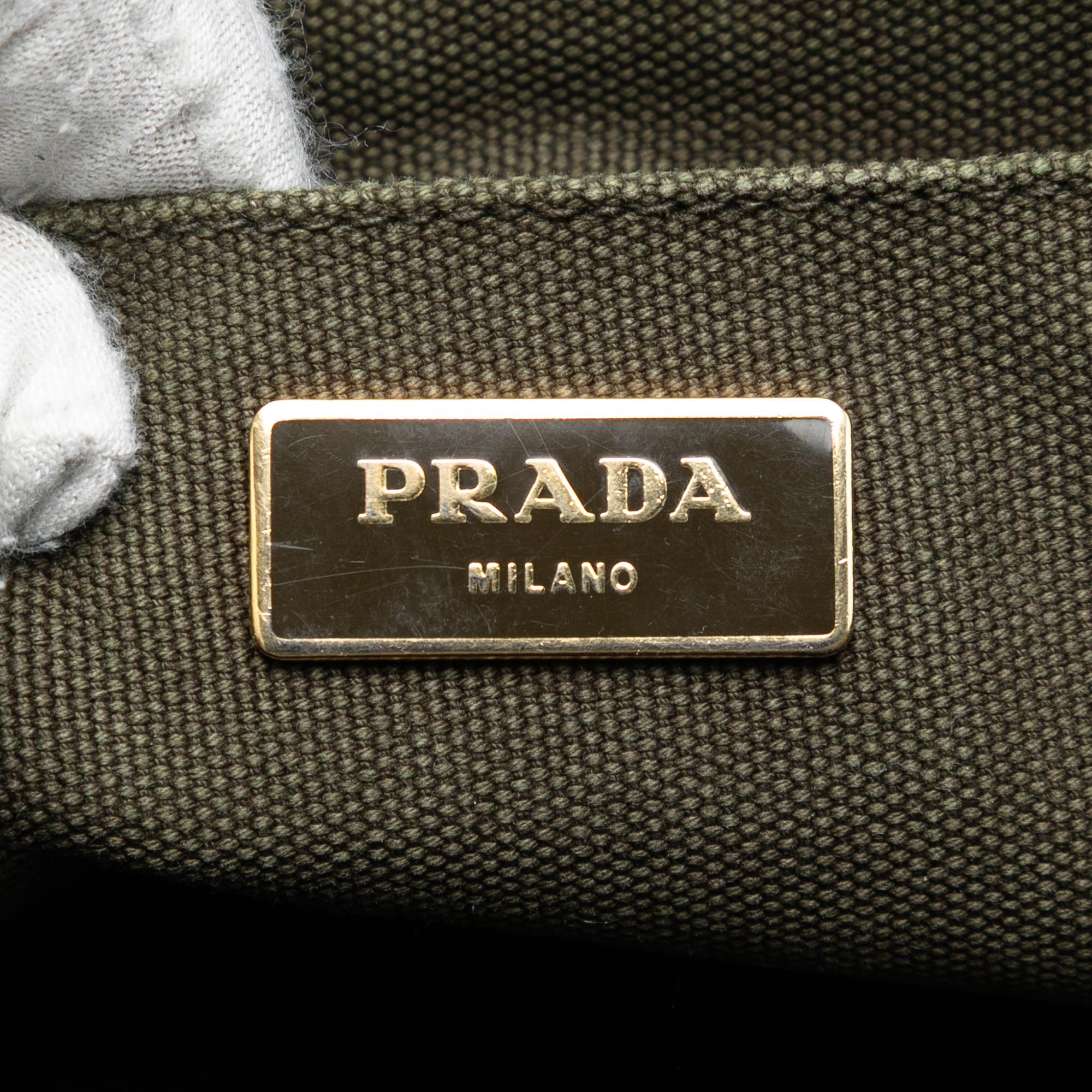 Prada Small Canvas Canapa Bijoux Satchel