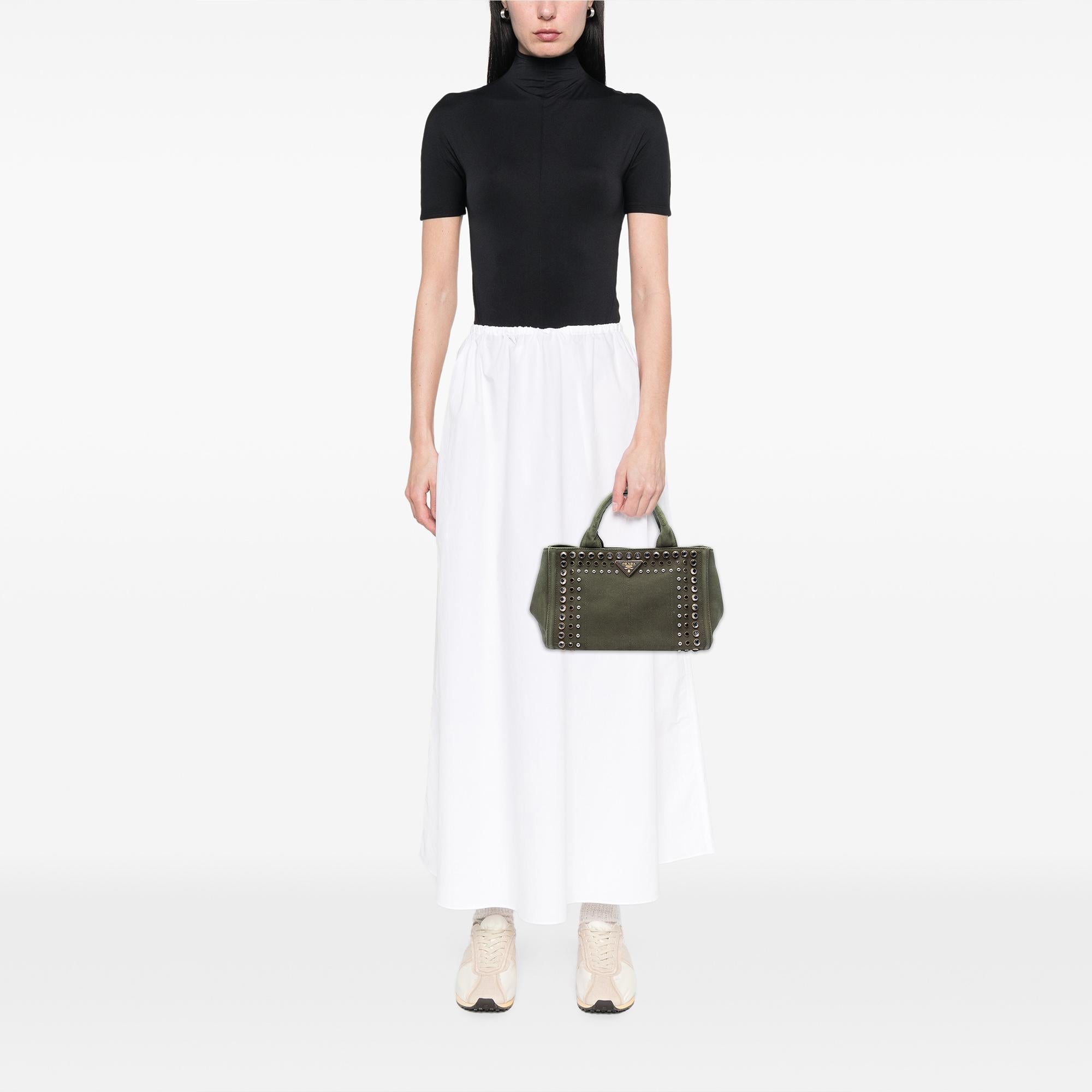 Prada Small Canvas Canapa Bijoux Satchel