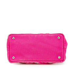 Prada Small Canvas Canapa Grommet Satchel