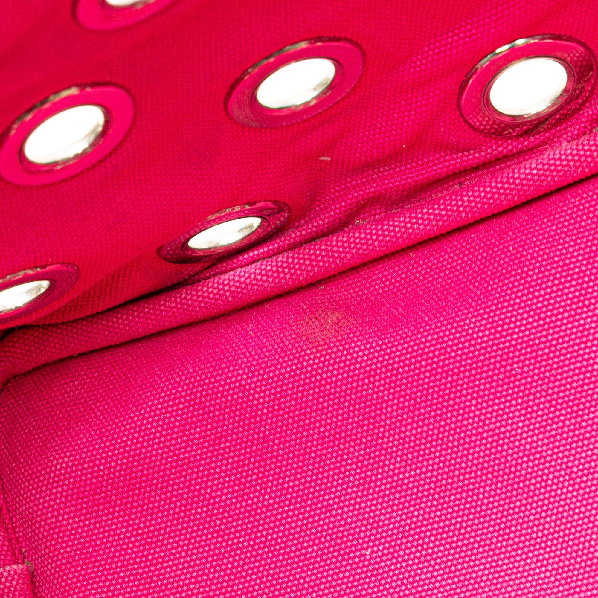Prada Small Canvas Canapa Grommet Satchel