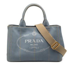 Prada Small Canvas Canapa Logo Satchel
