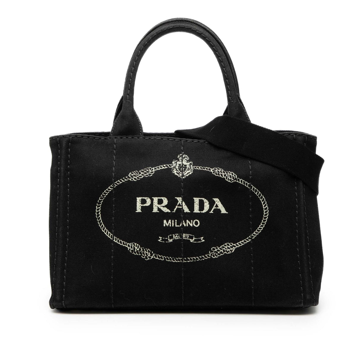 Prada Small Canvas Canapa Logo Satchel