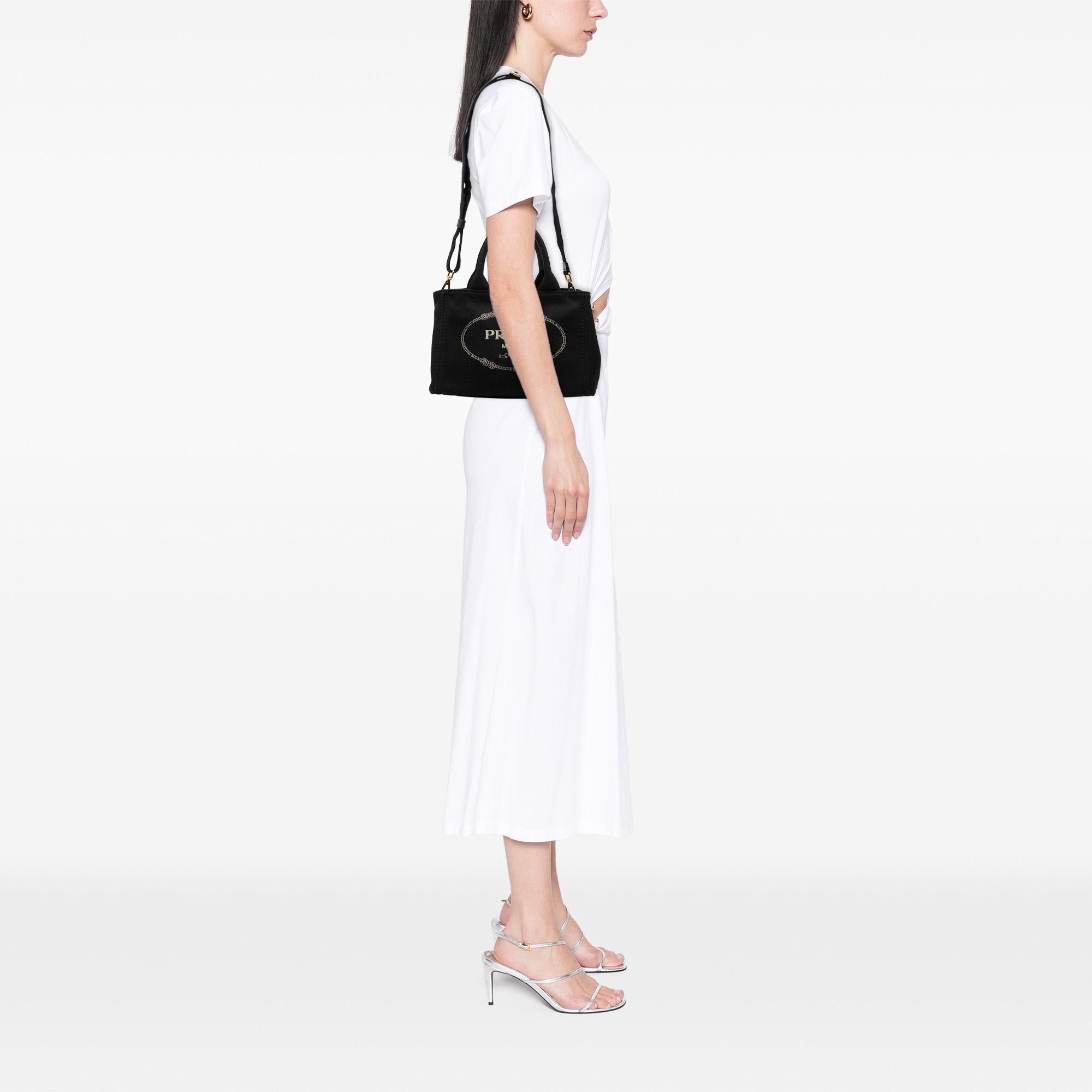 Prada Small Canvas Canapa Logo Satchel