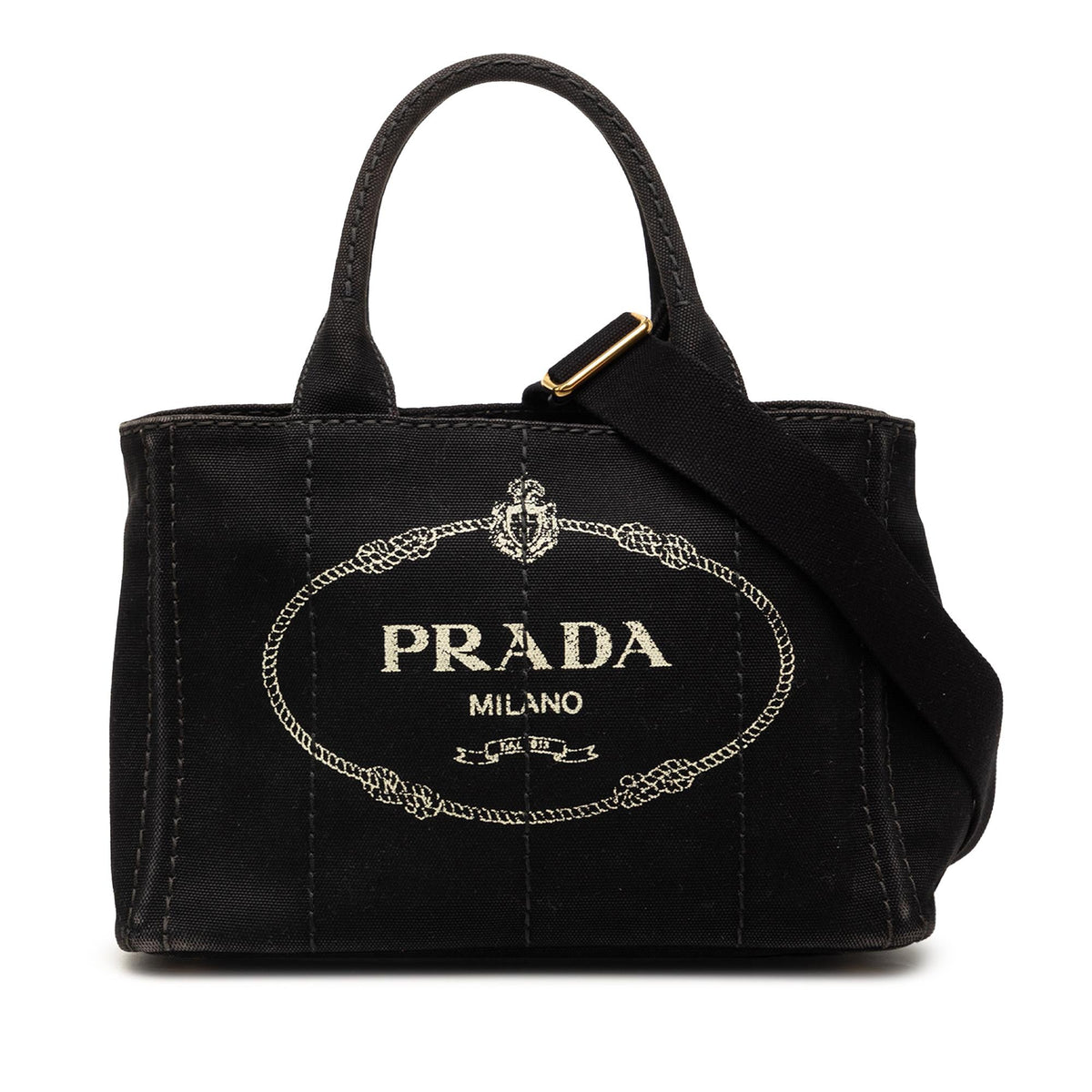 Prada Small Canvas Canapa Logo Satchel