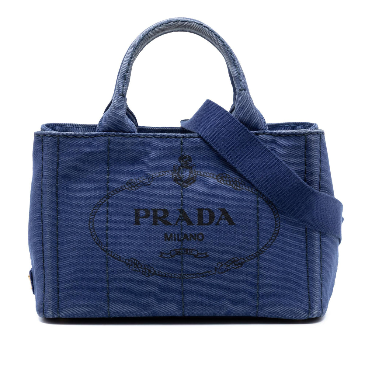 Prada Small Canvas Canapa Logo Satchel