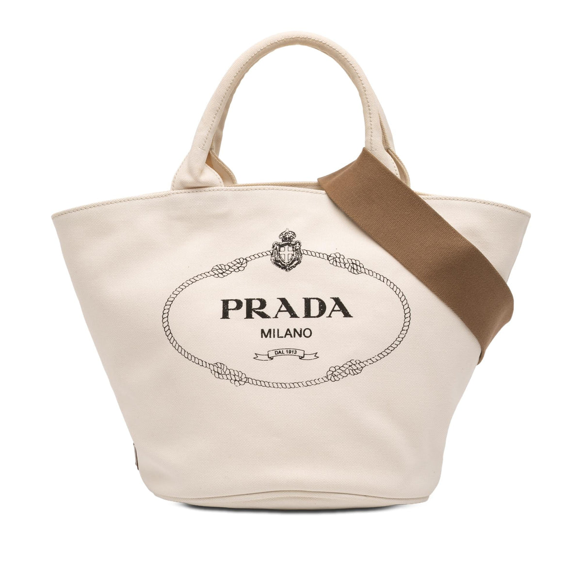 Prada Small Canvas Canapa Shopping Tote