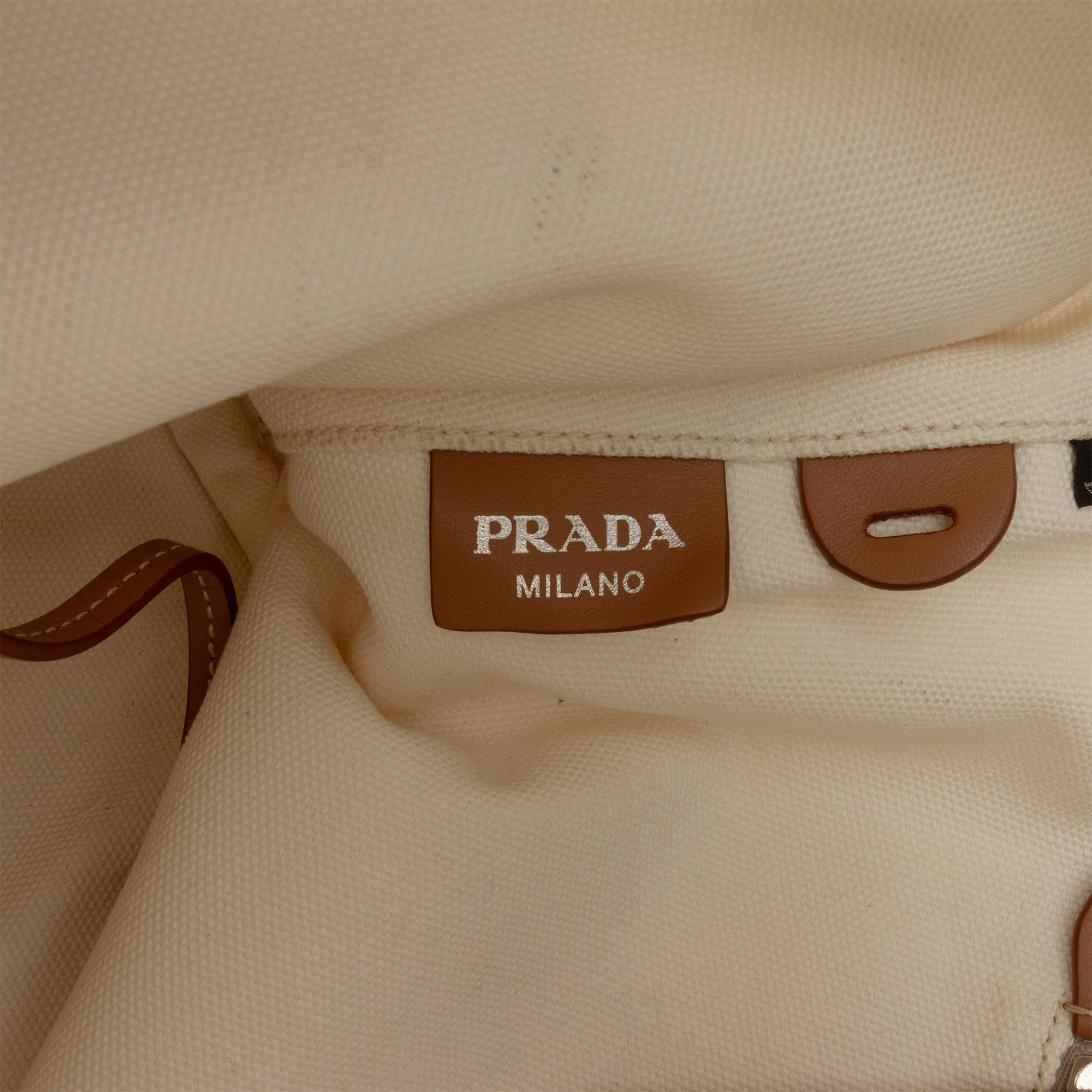 Prada Small Canvas Canapa Shopping Tote