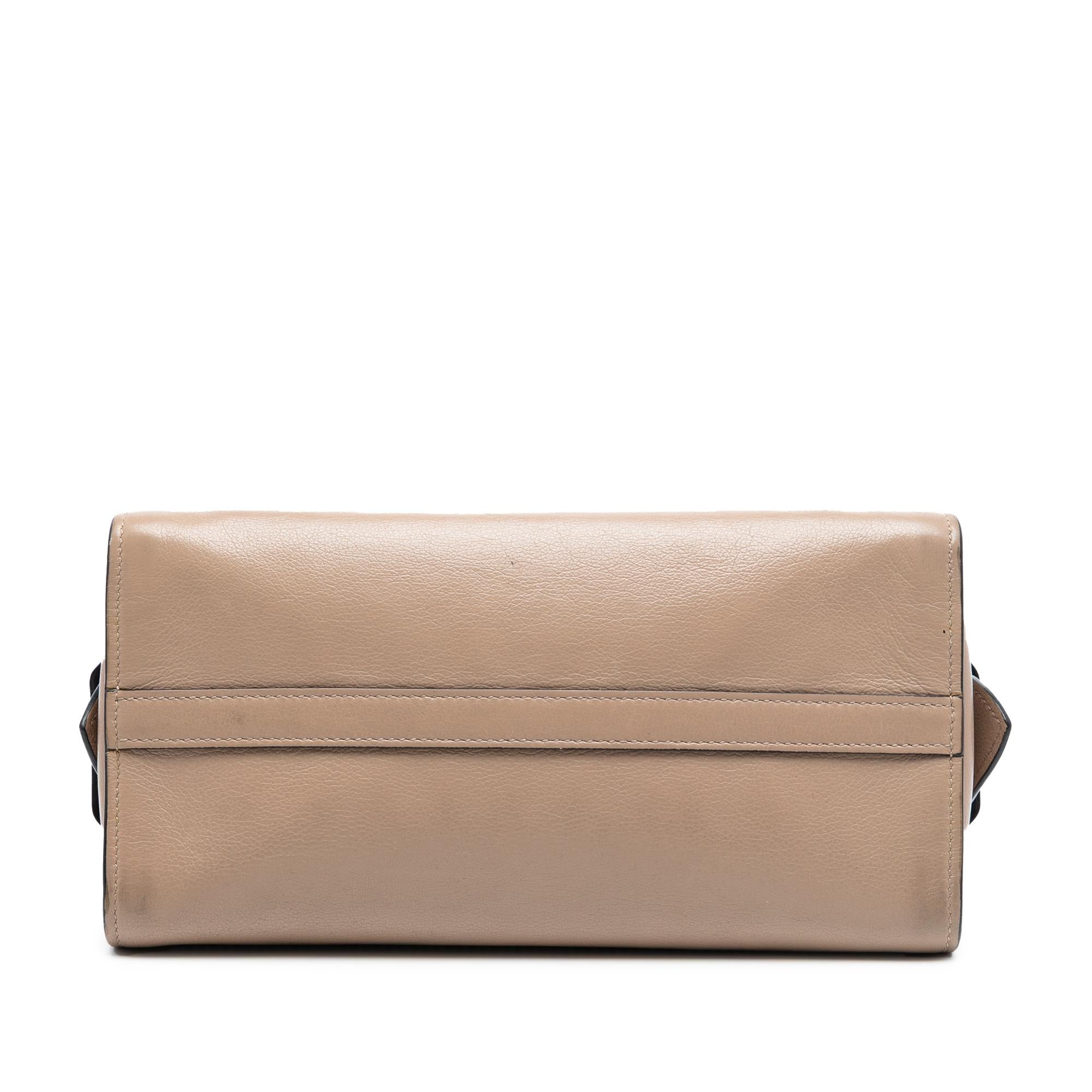 Prada Small City Calf Trimmed Saffiano Top Handle Bag