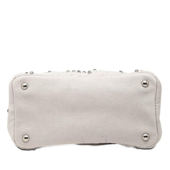 Prada Small Denim Canapa Bijoux and Grommet Satchel