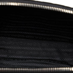 Prada Small Embossed Spazzolato Leather Brique Crossbody