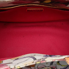 Prada Small Floral Printed Canvas Canapa Satchel