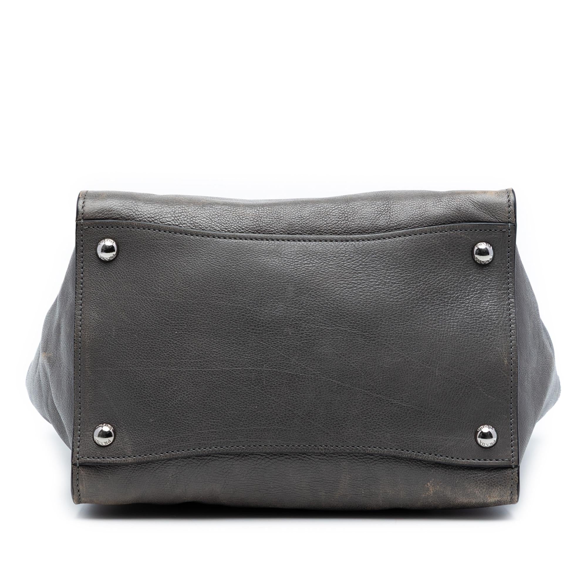 Prada Small Glace Calf Twin Pocket Satchel