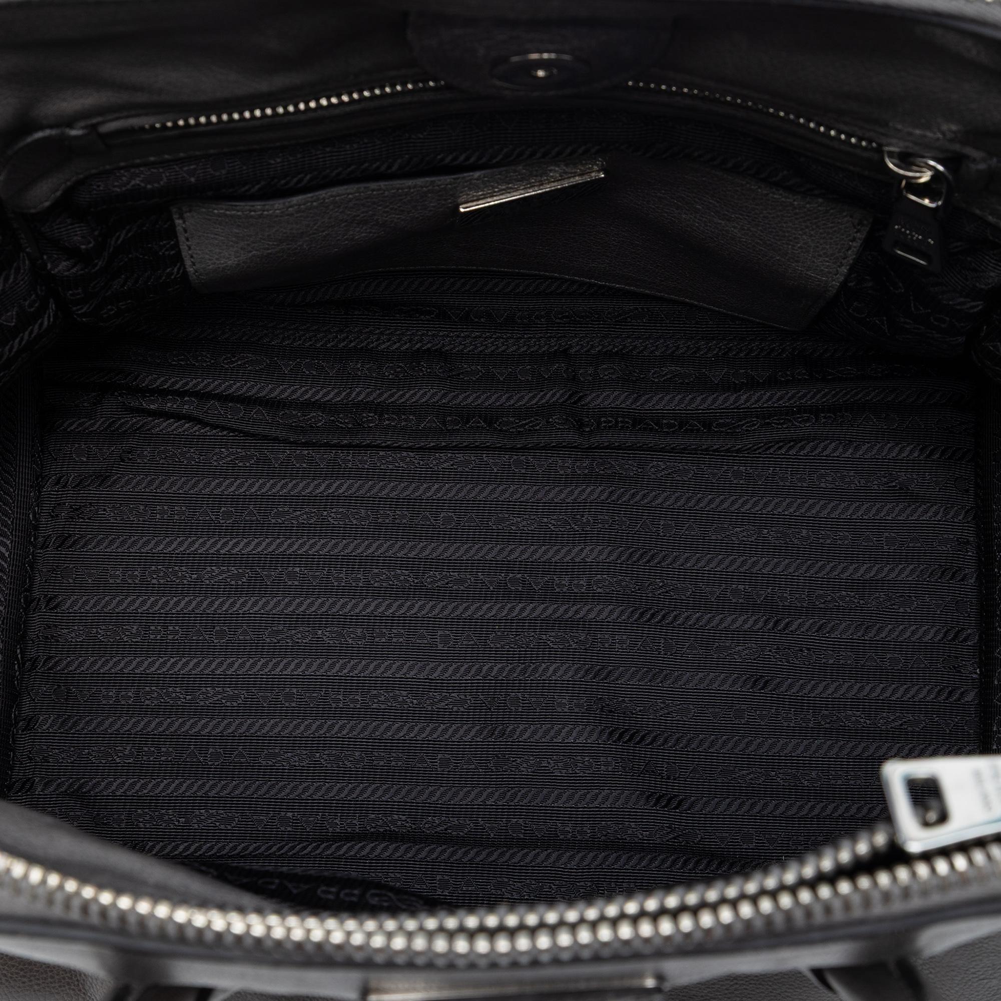 Prada Small Glace Calf Twin Pocket Satchel