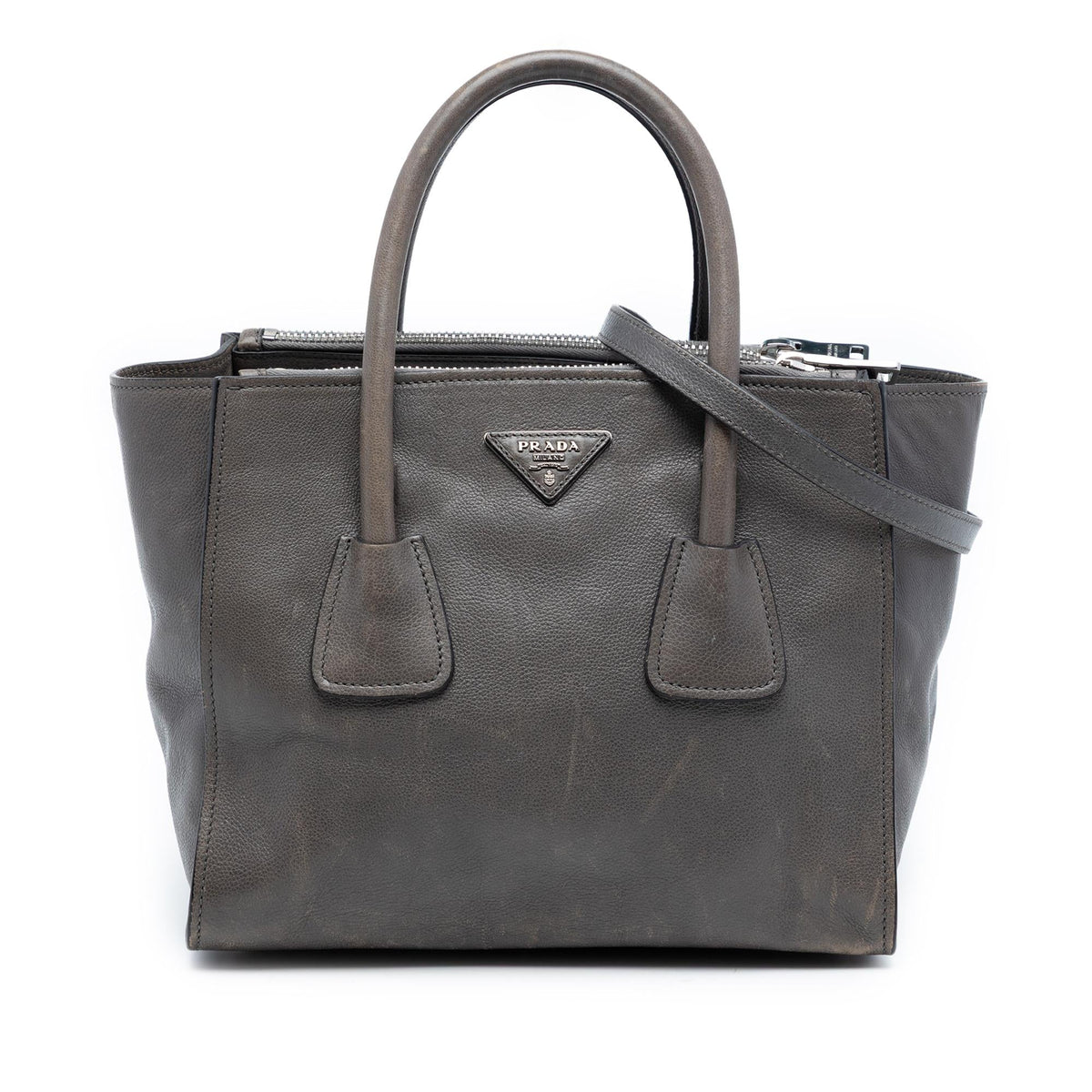 Prada Small Glace Calf Twin Pocket Satchel