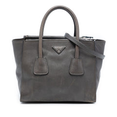 Prada Small Glace Calf Twin Pocket Satchel