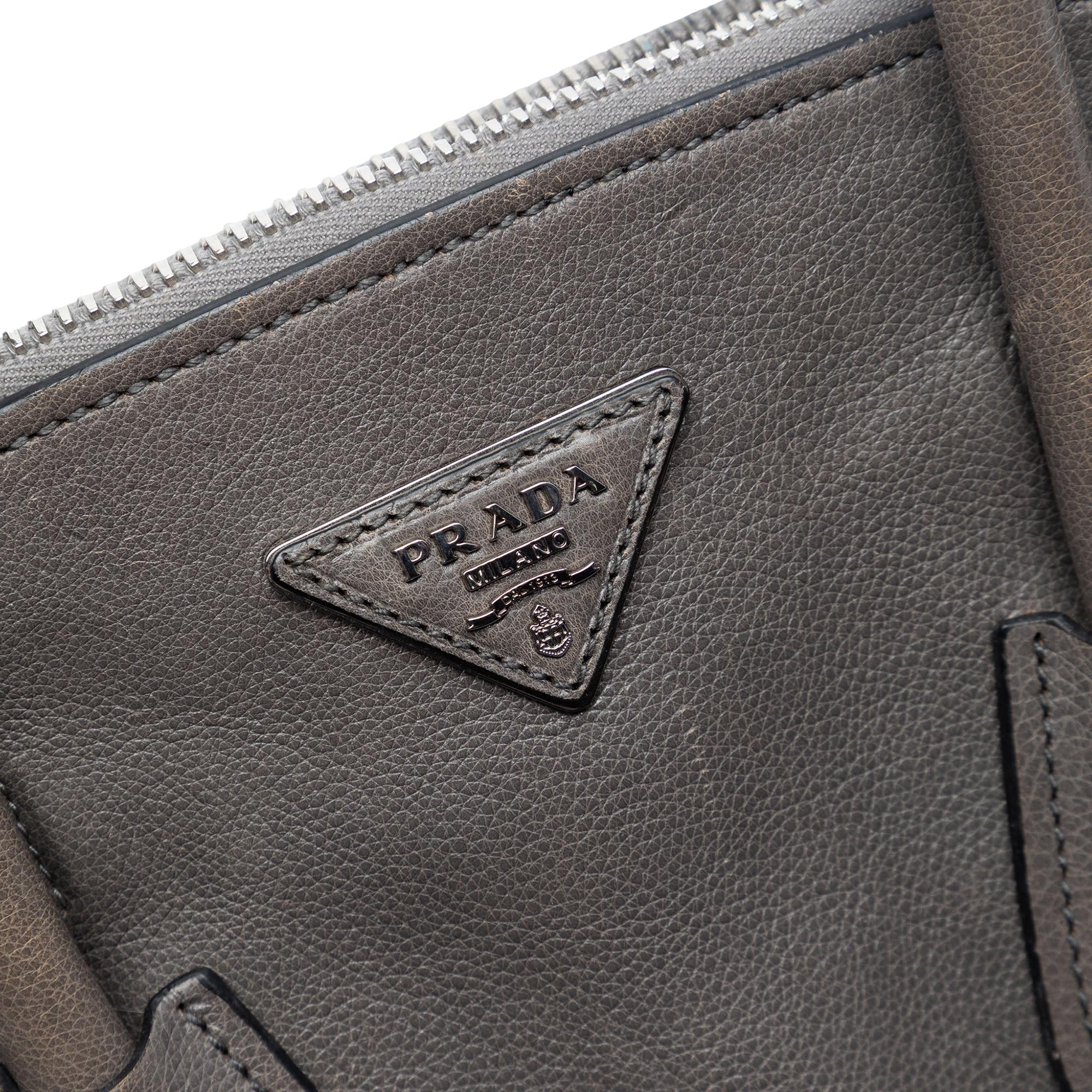 Prada Small Glace Calf Twin Pocket Satchel