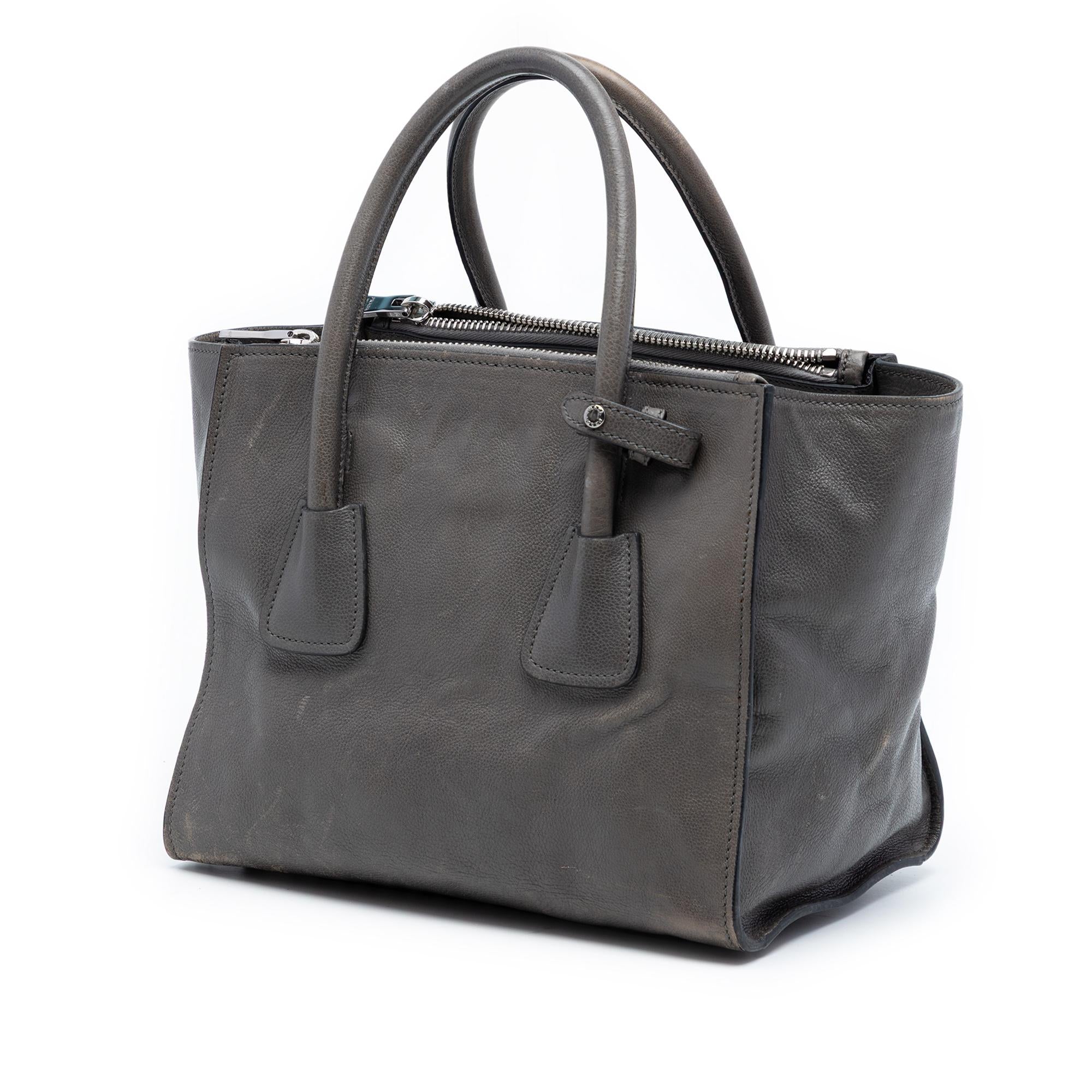 Prada Small Glace Calf Twin Pocket Satchel