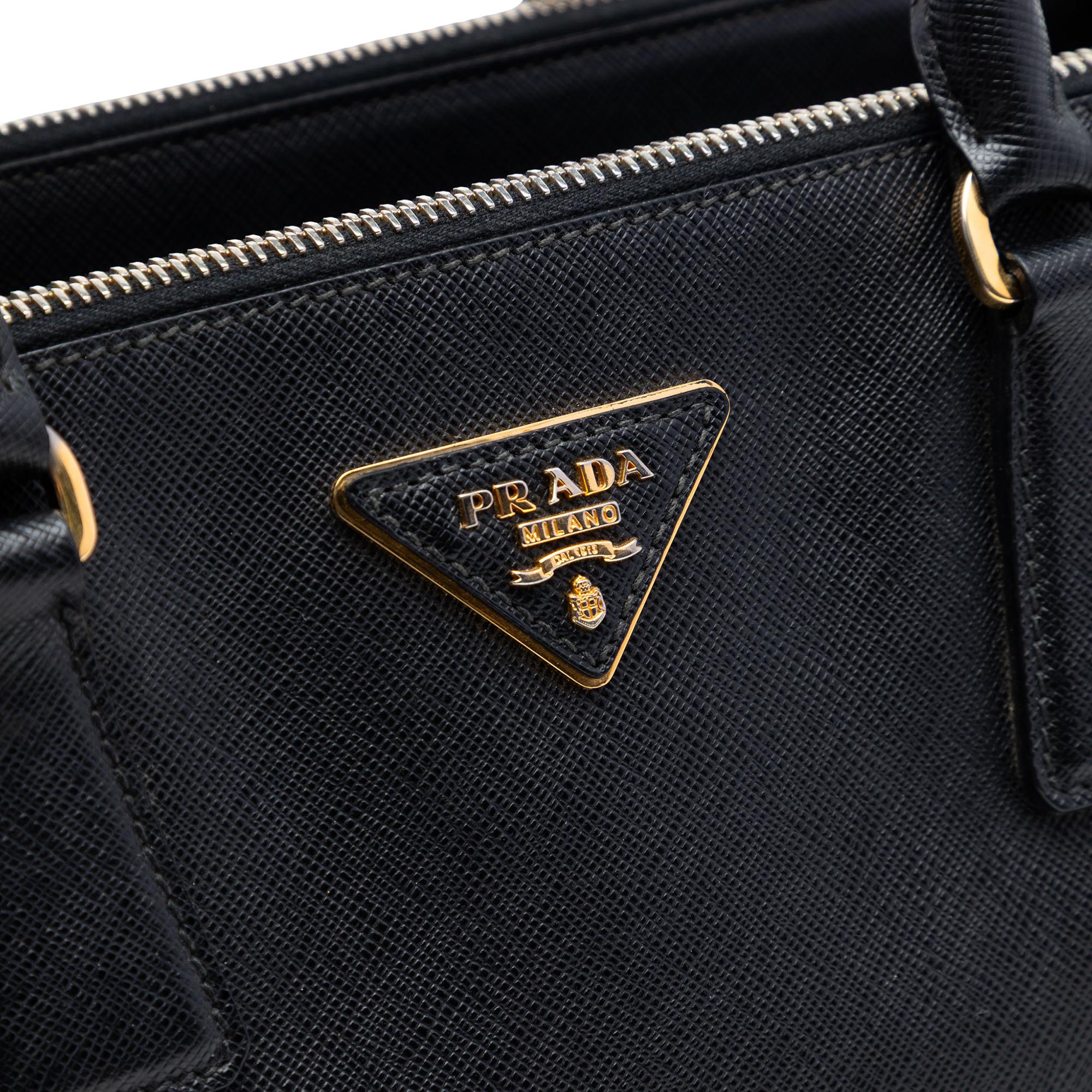 Prada Small Saffiano Lux Galleria Double Zip Satchel