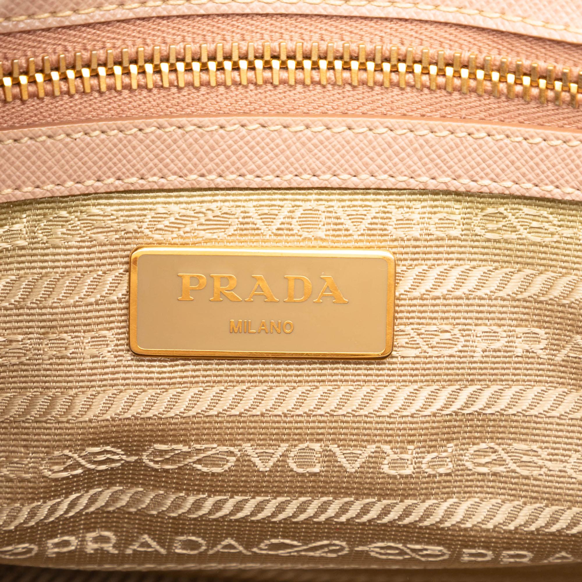 Prada Small Saffiano Lux Galleria Double Zip Tote