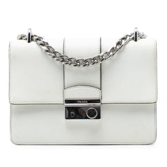 Prada Small Saffiano Sound Lock Chain Crossbody