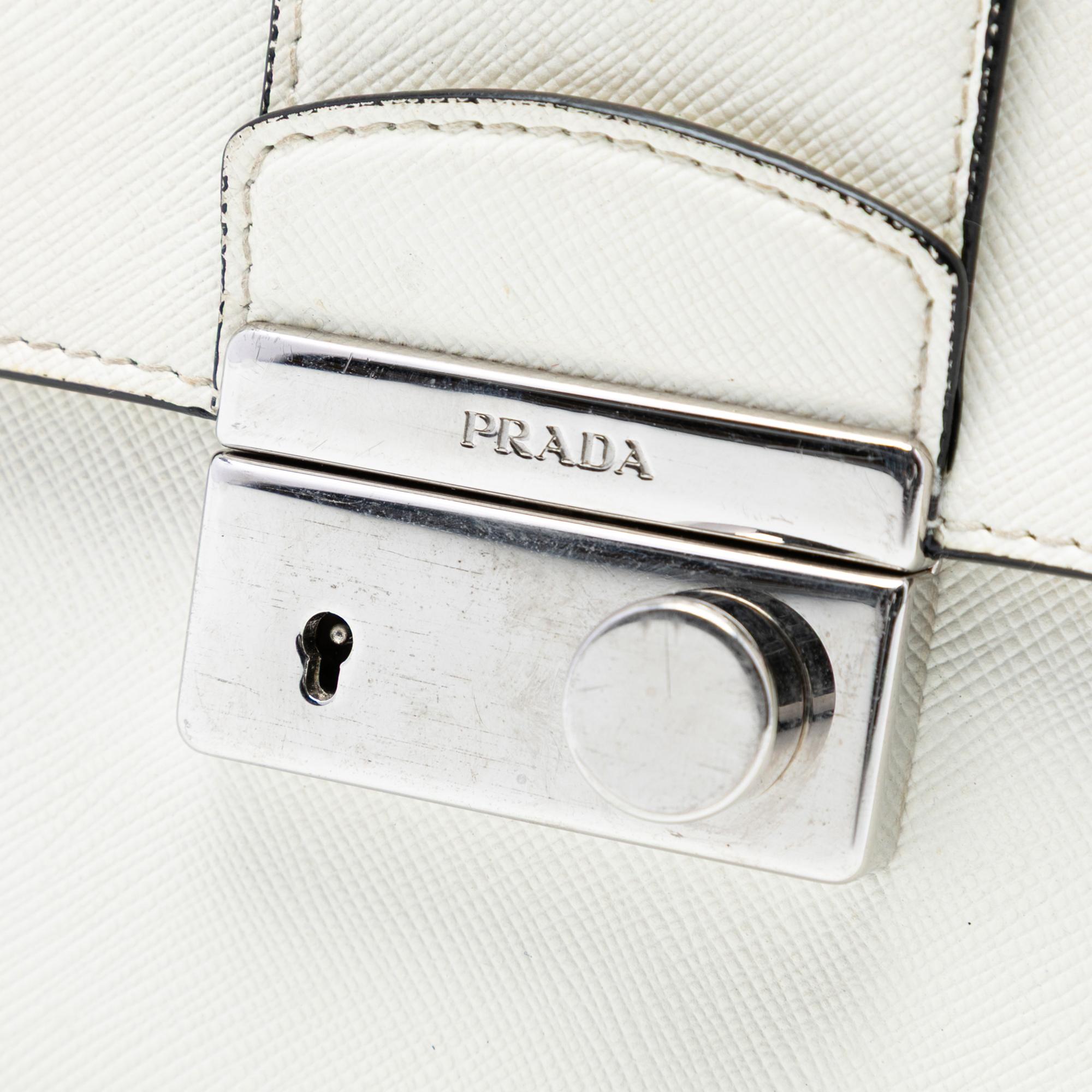 Prada Small Saffiano Sound Lock Chain Crossbody