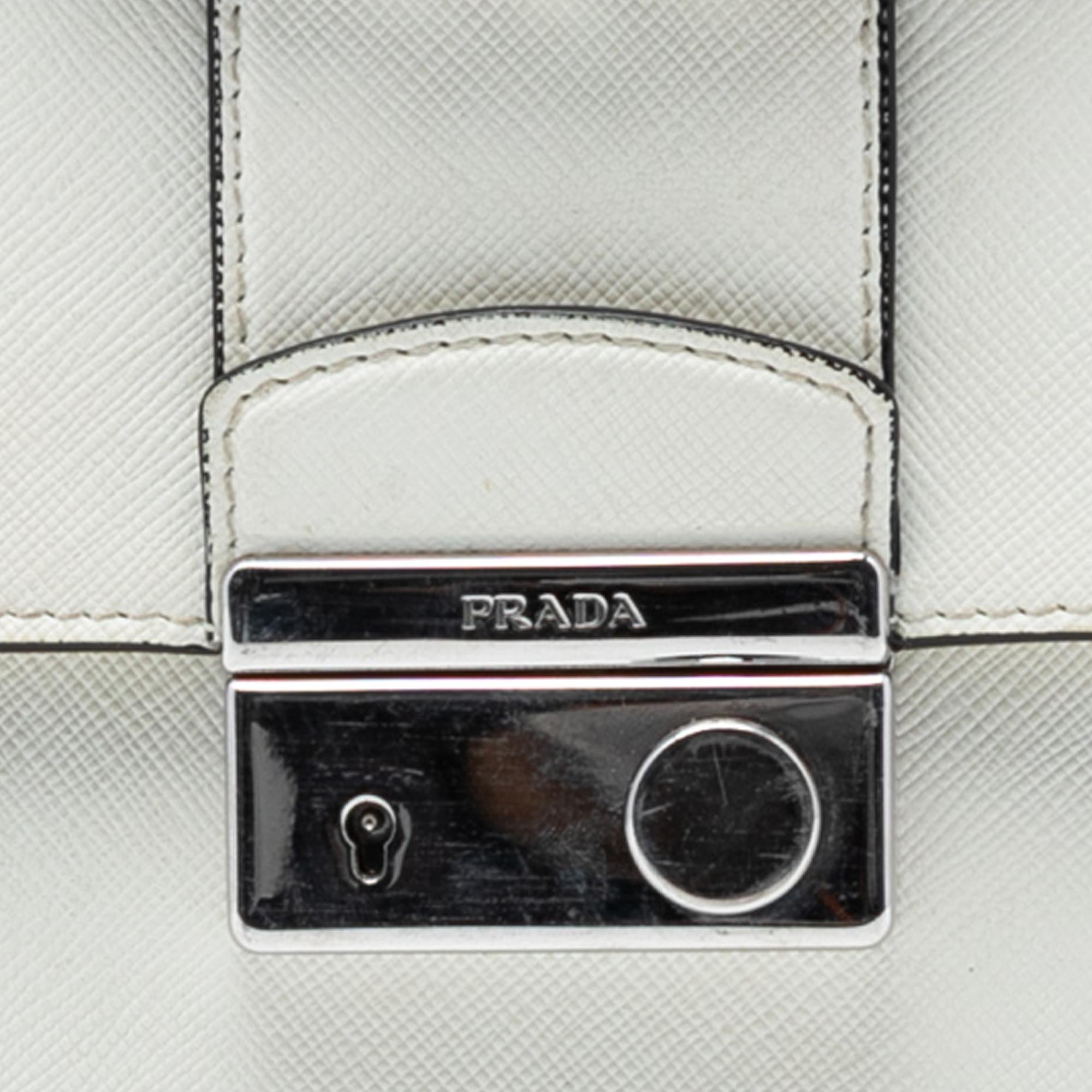 Prada Small Saffiano Sound Lock Chain Crossbody