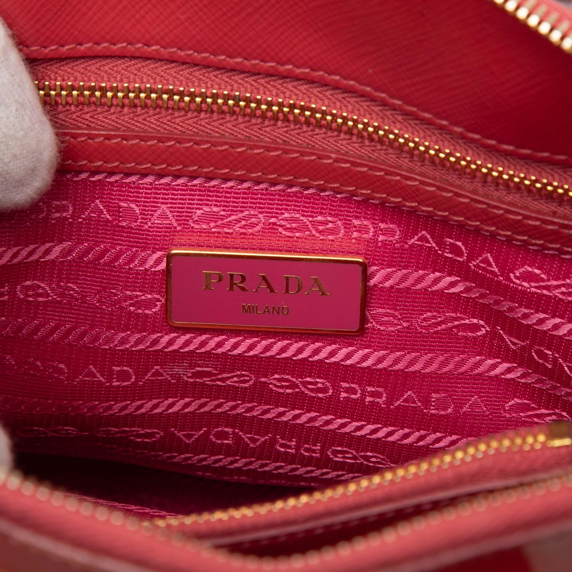 Prada Small Saffiano Vernice Promenade Satchel