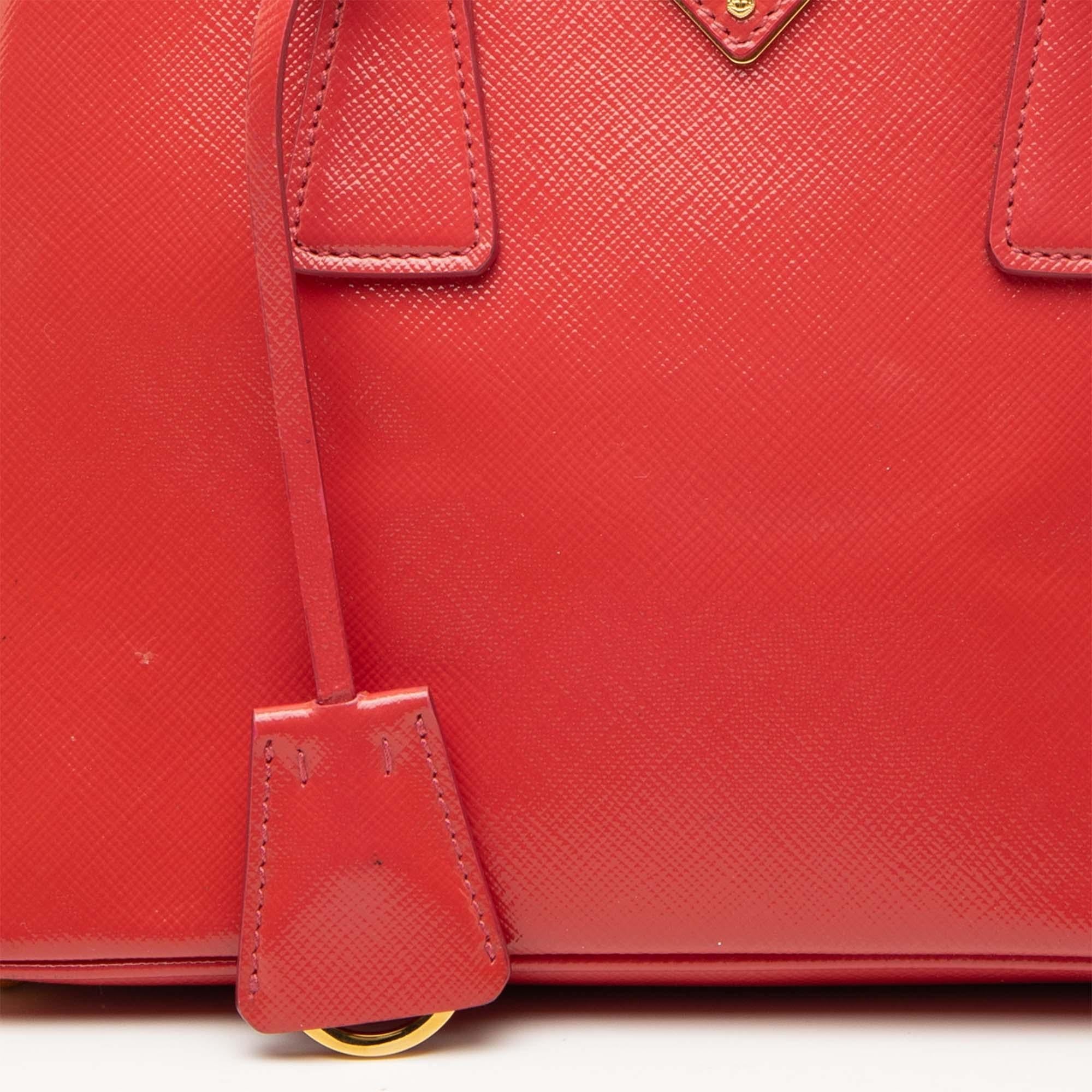 Prada Small Saffiano Vernice Promenade Satchel