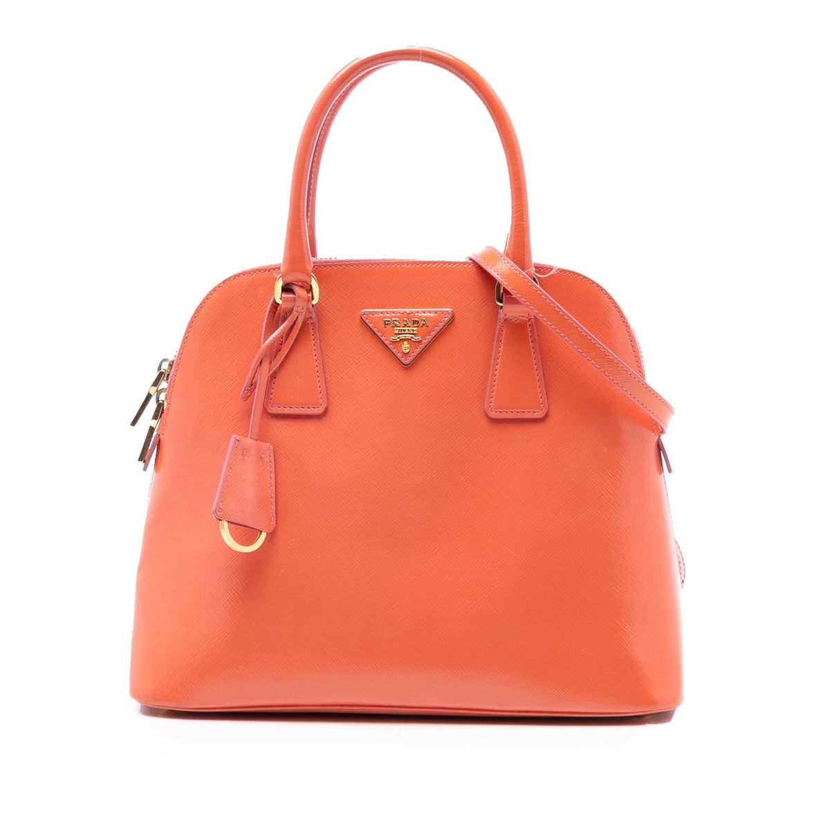 Prada Small Saffiano Vernice Promenade Satchel
