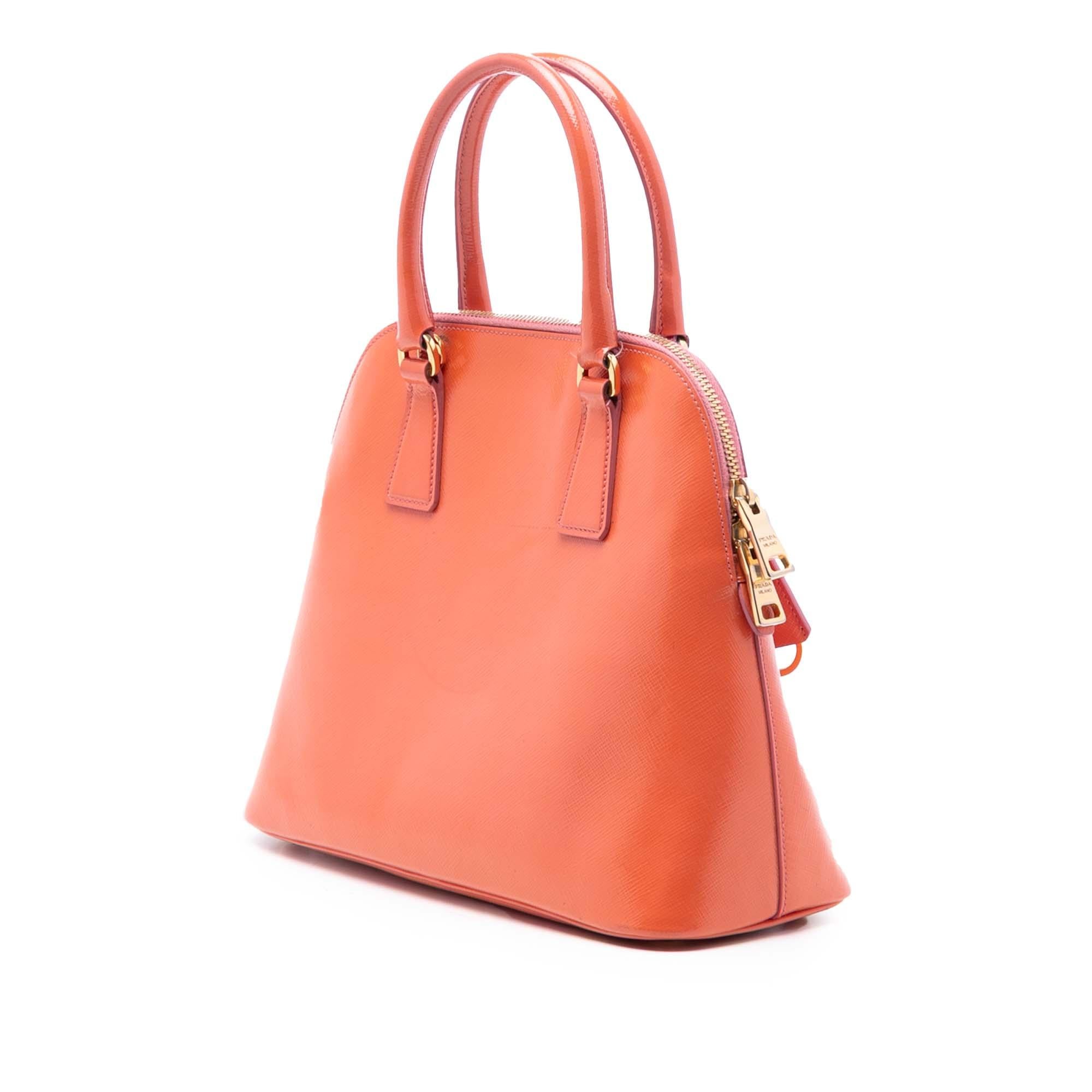 Prada Small Saffiano Vernice Promenade Satchel