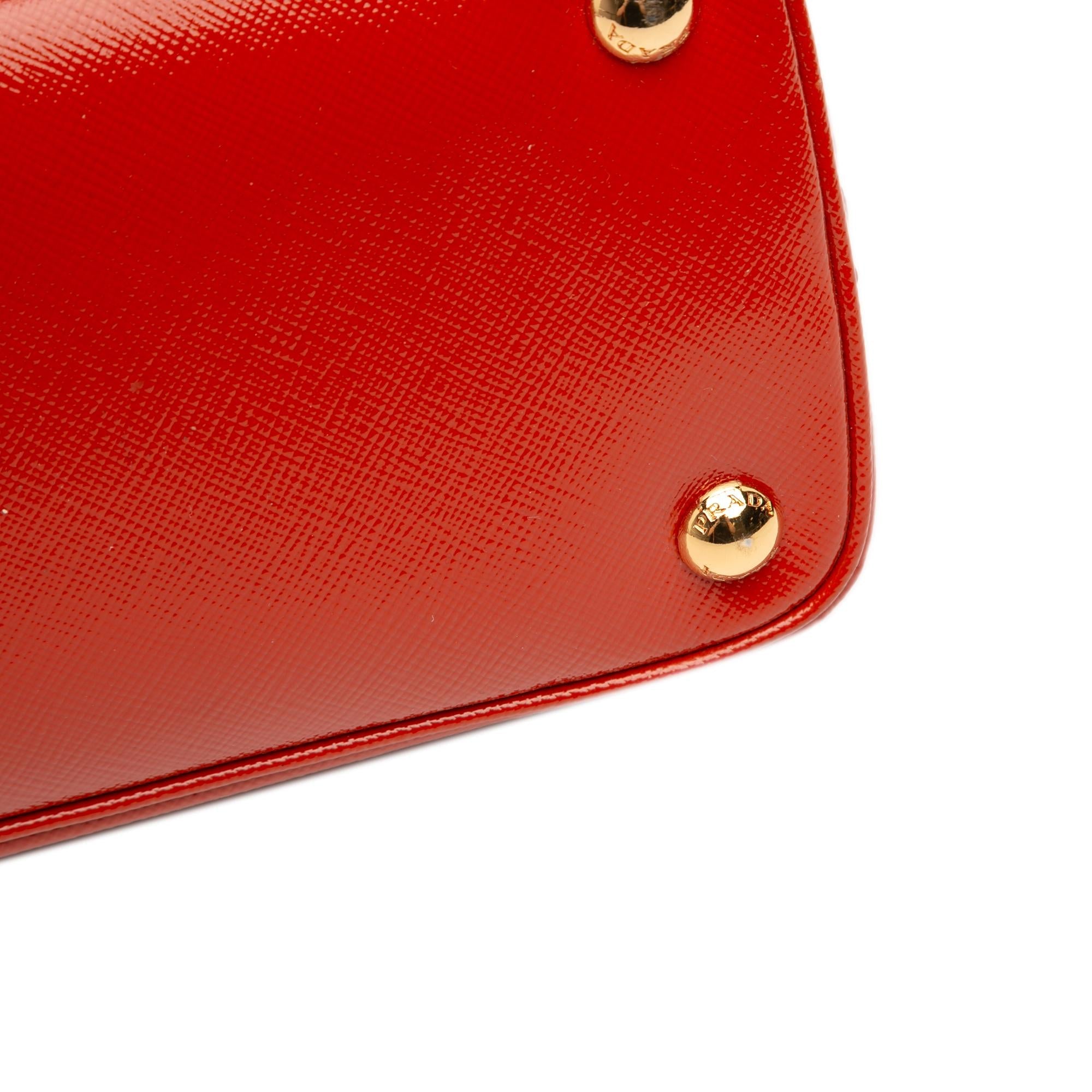 Prada Small Saffiano Vernice Promenade Satchel