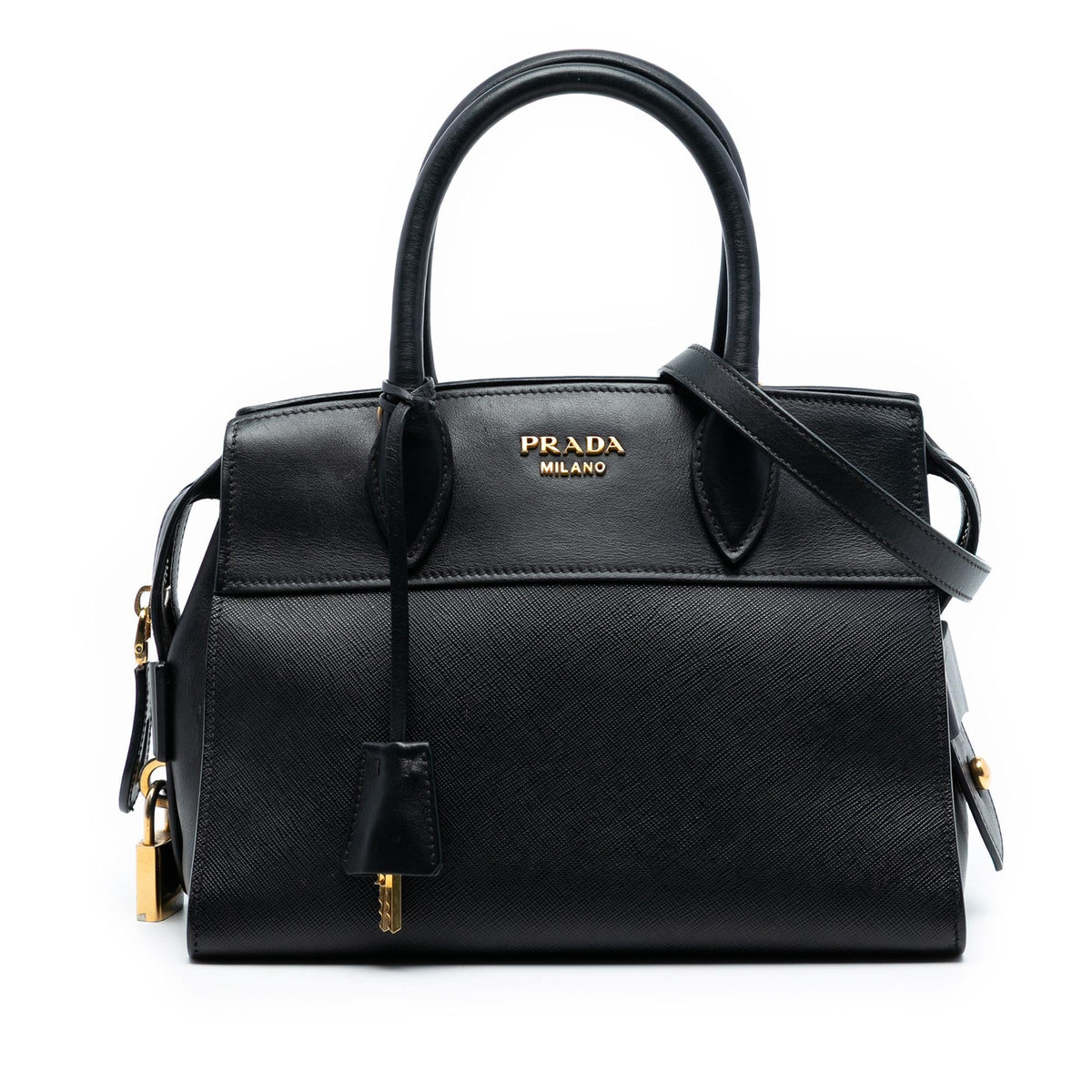 Prada Small Saffiano and City Calf Esplanade Satchel