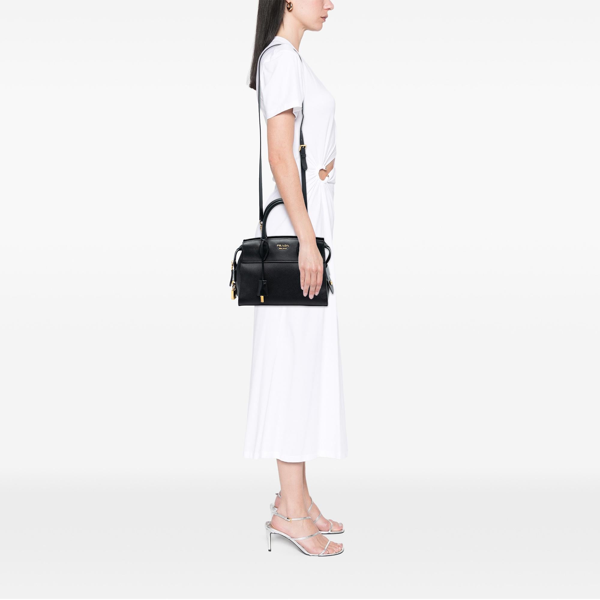 Prada Small Saffiano and City Calf Esplanade Satchel