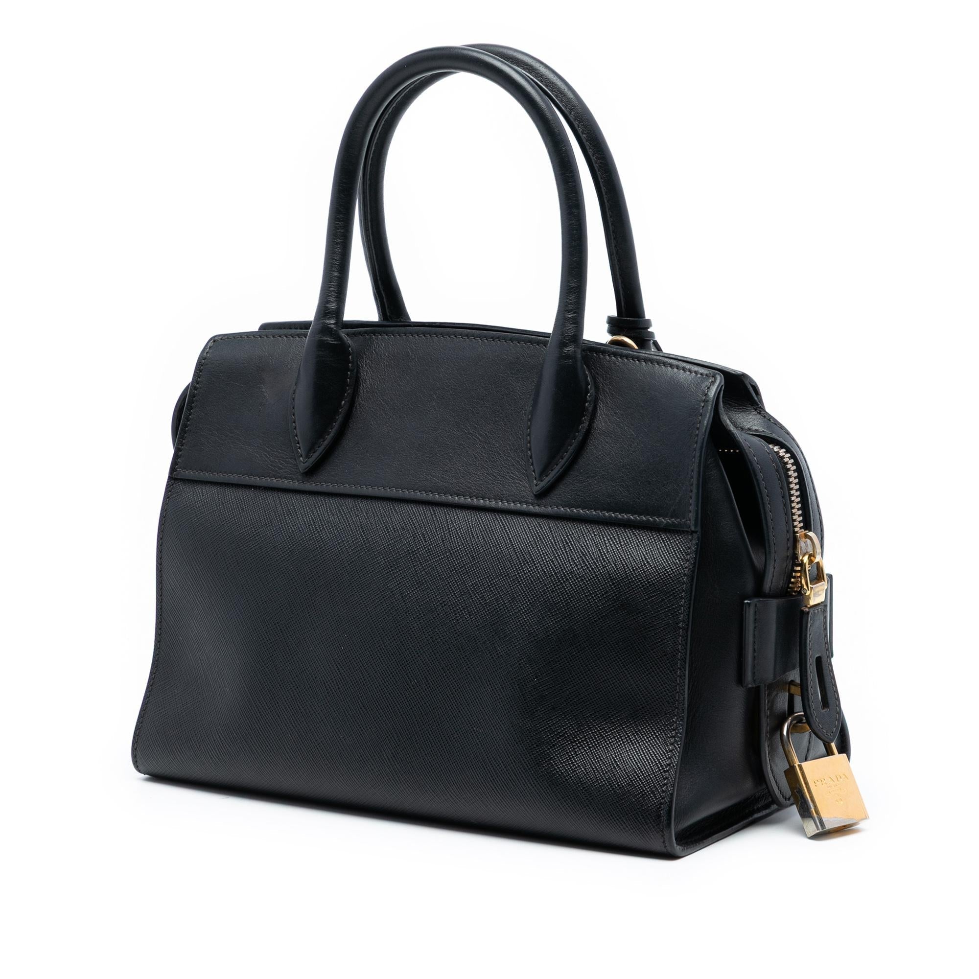 Prada Small Saffiano and City Calf Esplanade Satchel