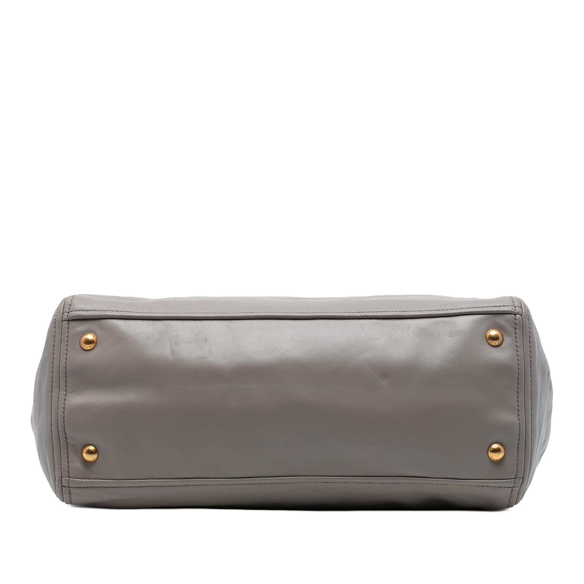 Prada Small Soft Calf Double Zip Satchel