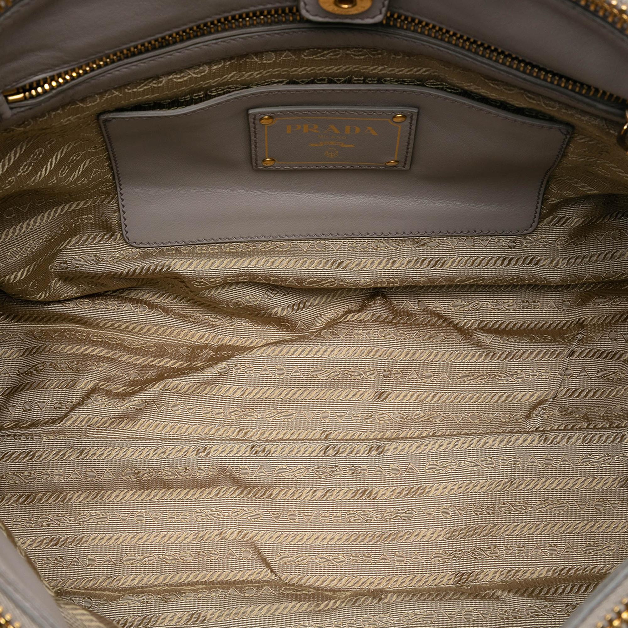 Prada Small Soft Calf Double Zip Satchel