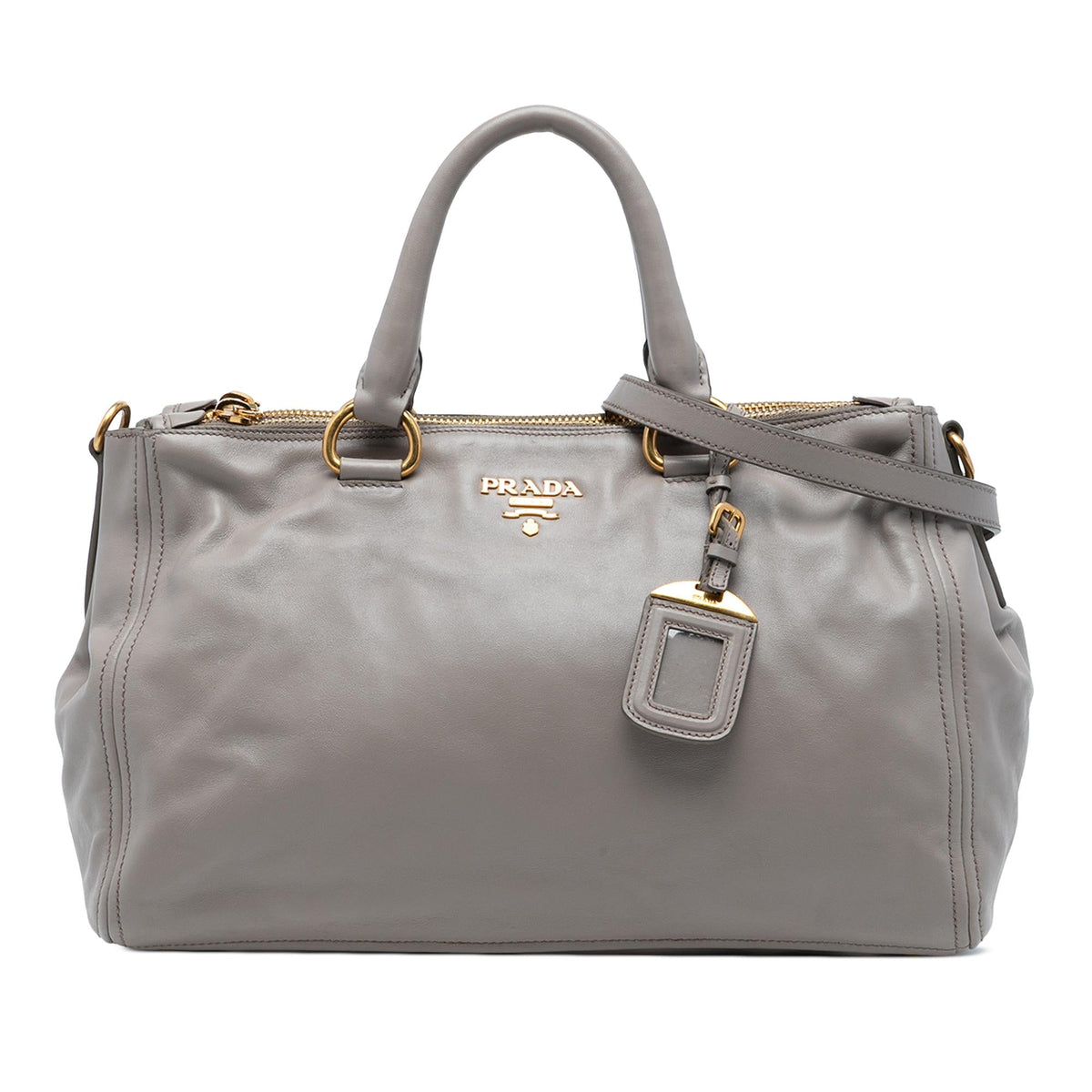 Prada Small Soft Calf Double Zip Satchel