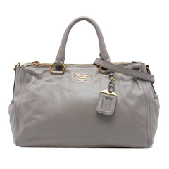 Prada Small Soft Calf Double Zip Satchel