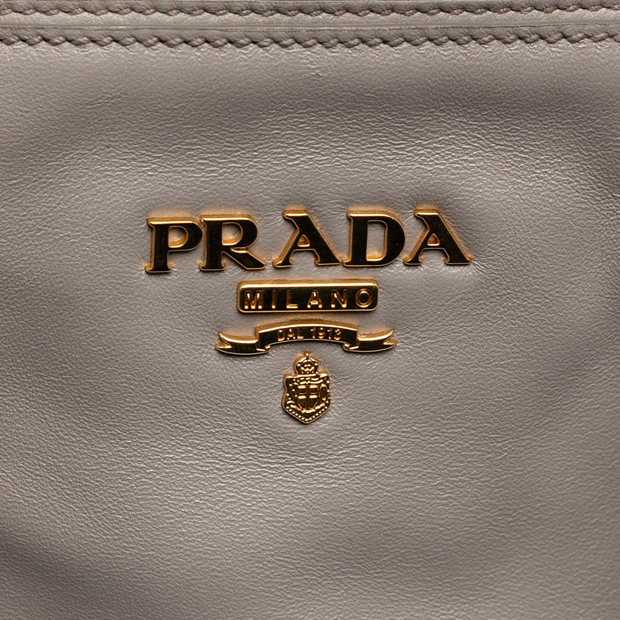 Prada Small Soft Calf Double Zip Satchel